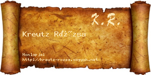 Kreutz Rózsa névjegykártya