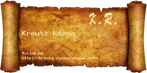Kreutz Rózsa névjegykártya